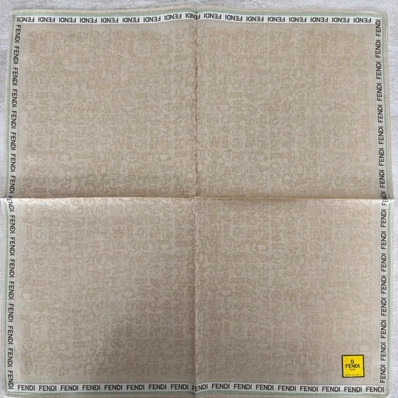 Fendi Beige Monogram vintage handkerchief cotton - Picture 2 of 6